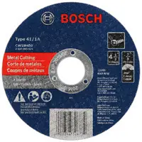 Low Price Bosch CW1M450 4-1/2 In. 3/32 In. 7/8 In. Arbor Type 1A (ISO 41) 24 Grit Metal Cutting Abrasive Wheel