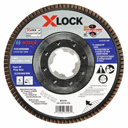 Bosch FDX2950080 5 In. X-LOCK Arbor Type 29 80 Grit Flap Disc Clearance