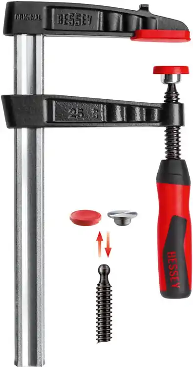 Limited Time Bessey TG4.512+2K Clamp, woodworking, F-style, 2K handle, replaceable pads, 4.5 In. x 12 In., 1000 lb, 10 Pack