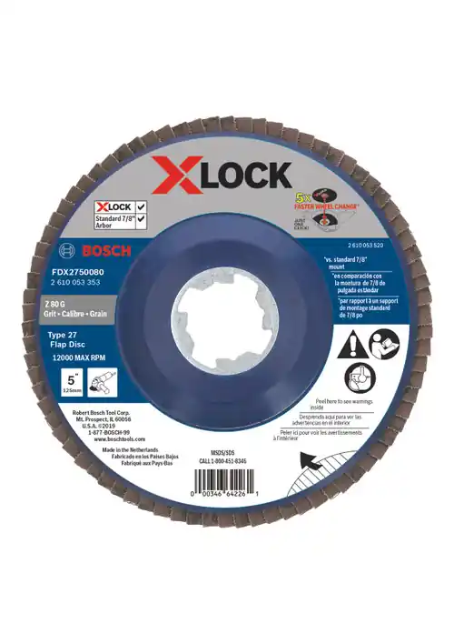One Day Deal Bosch FDX2750080 5 In. X-LOCK Arbor Type 27 80 Grit Flap Disc