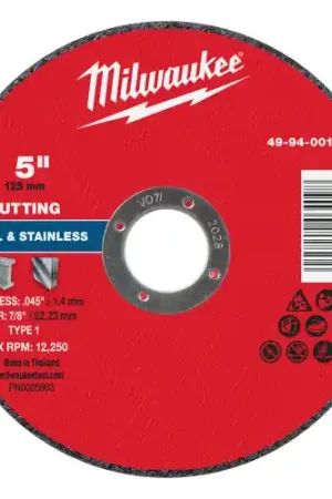 Weekend Sale Milwaukee 49-94-0013 5" x .045" x 7/8" Metal Cut Off Wheel -Type 1, 25 Pack