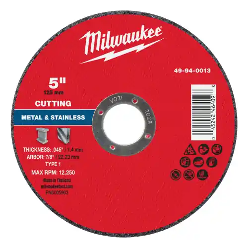 Weekend Sale Milwaukee 49-94-0013 5" x .045" x 7/8" Metal Cut Off Wheel -Type 1, 25 Pack