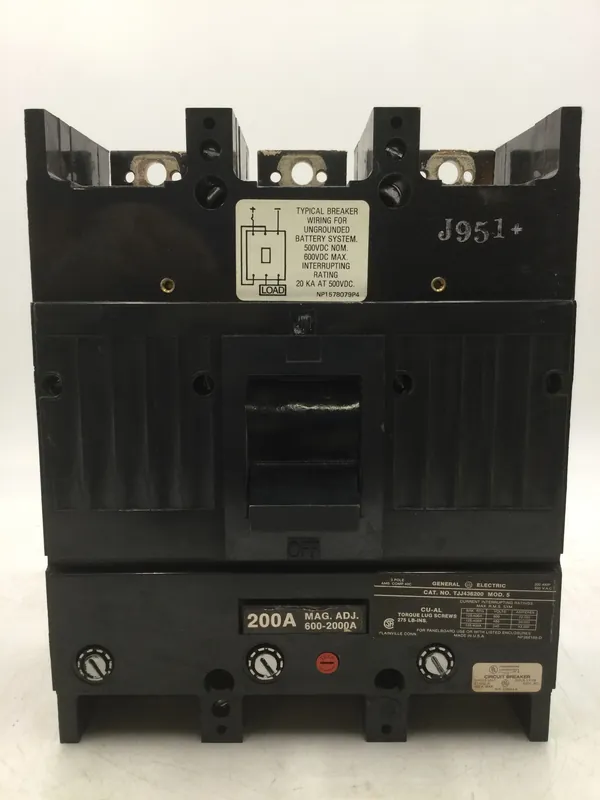 Final Sale GE General Electric TJJ436200 Mod 5 200 Amp 3 Pole 600 VAC Circuit Breaker