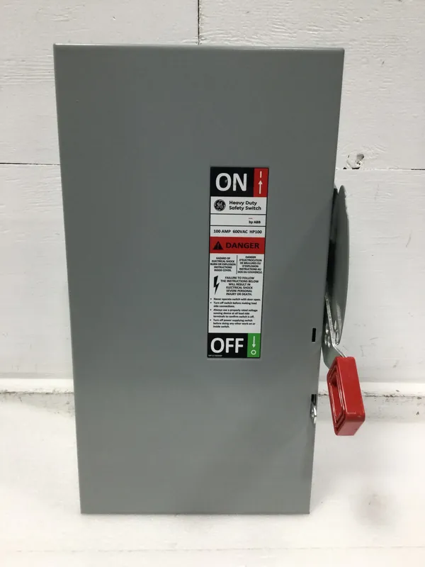 GE THN3363 100 Amp 3 Pole 600V Heavy Duty Non-Fused Nema1R Safety Switch Genuine