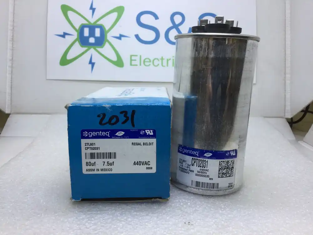 Big Sale GE/Genteq 27L801 CPT02031 80/7.5uF -/+6% 440VAC 50/60Hz Capacitor