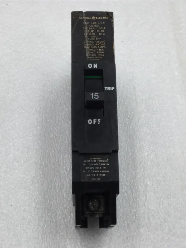Best Seller GE/General Electric TEY115 15 Amp Single Pole 120/277V Circuit Breaker