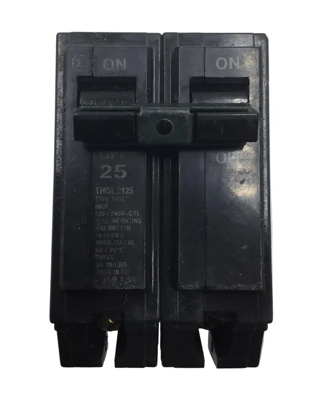 GE THQL2125 25 Amp 2 Pole 120/240V Circuit Breaker - Printed Face Crafted