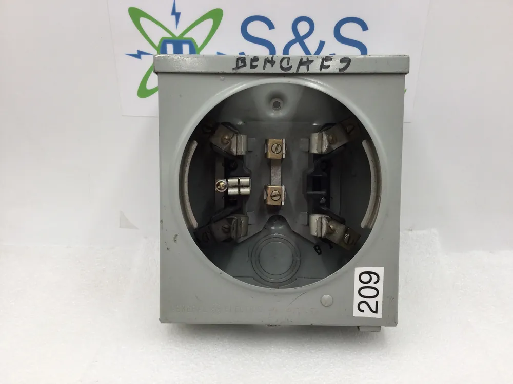 GE General Electric 741X 11G232 100 Amp Meter Socket Single Phase 600 VAC 8" X 9.5" Cheap