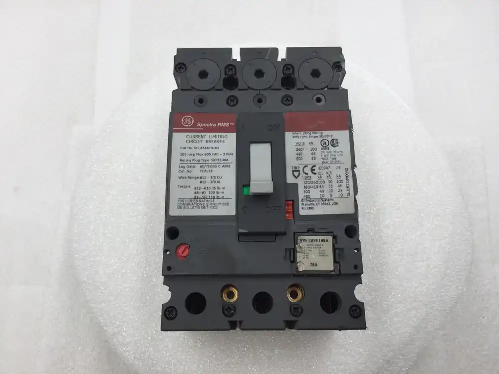 GE Spectra RMS SELA36AT0100 100 Amp 3 Pole 600V Circuit Breaker - Flawed Fresh Stock