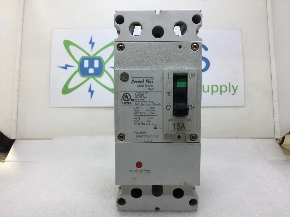 Ge Fbh Fbh26te015r2 2pole 15amps 600y / 347v Record Plus Circuit Breaker Brand New