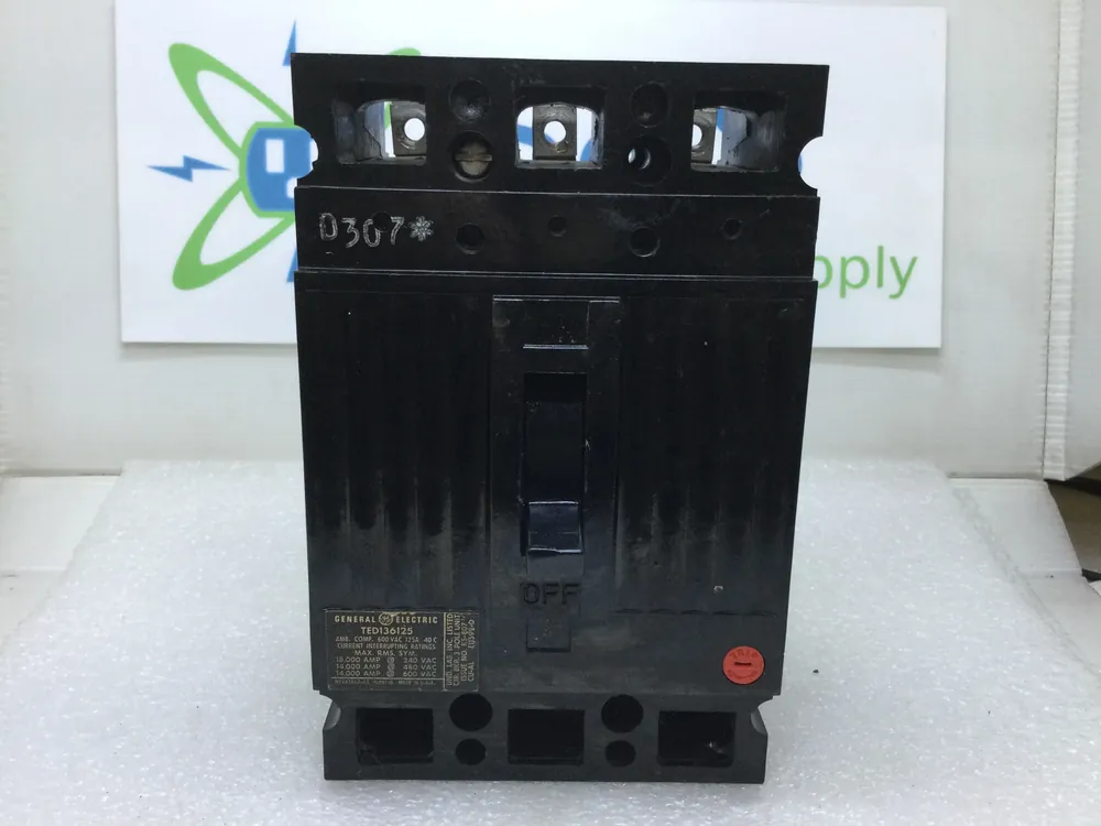 GE General Electric TED136125 125 Amp 3 Pole 600V Circuit Breaker Instant Buy
