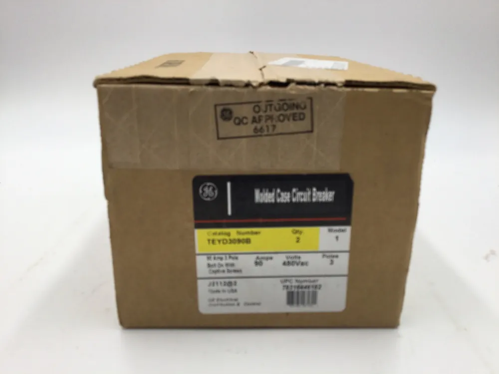One Day Deal GE General Electric TEYD3090B 90 Amp 3 Pole 480/277v Molded Case Circuit Breaker