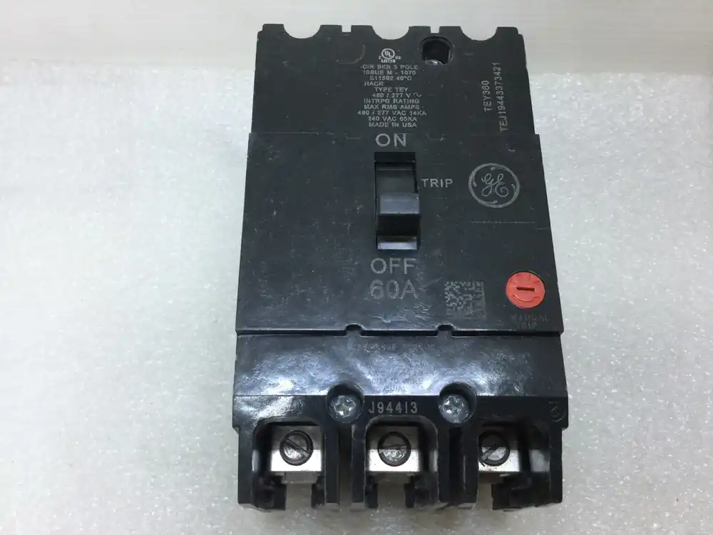 GE General Electric TEY360 3 Pole 60 Amp Molded Case Circuit Breaker Professional Grade