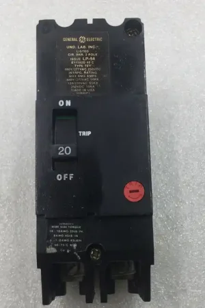 Price Drop GE/General Electric TEY220 20 Amp 2 Pole 480V Circuit Breaker - Cosmetic Flaw