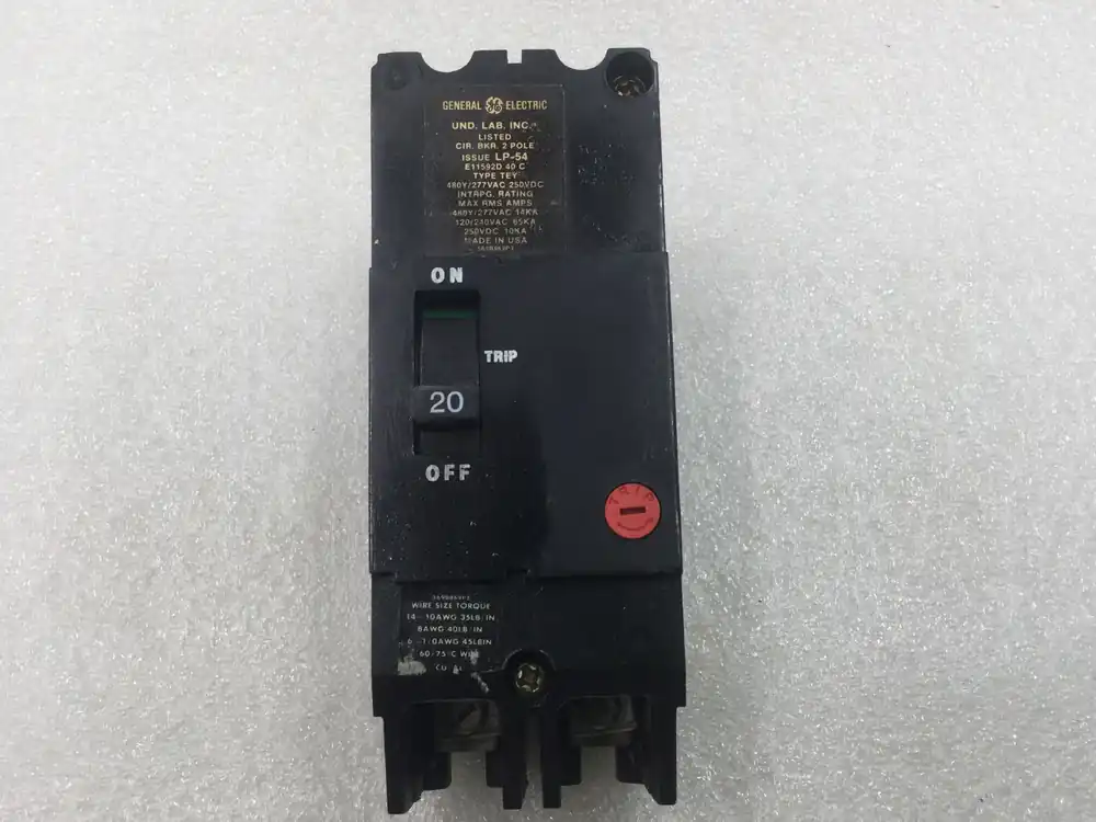 Price Drop GE/General Electric TEY220 20 Amp 2 Pole 480V Circuit Breaker - Cosmetic Flaw