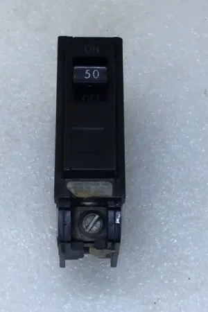 Bargain GE TQL1150/THQL1150 50 Amp 1 Pole 120/240V Circuit Breaker - Cosmetic Flaw
