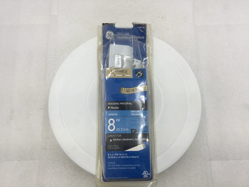 Low Price GE 10167 8" Fluorescent Slim Linkable Light Fixture - White