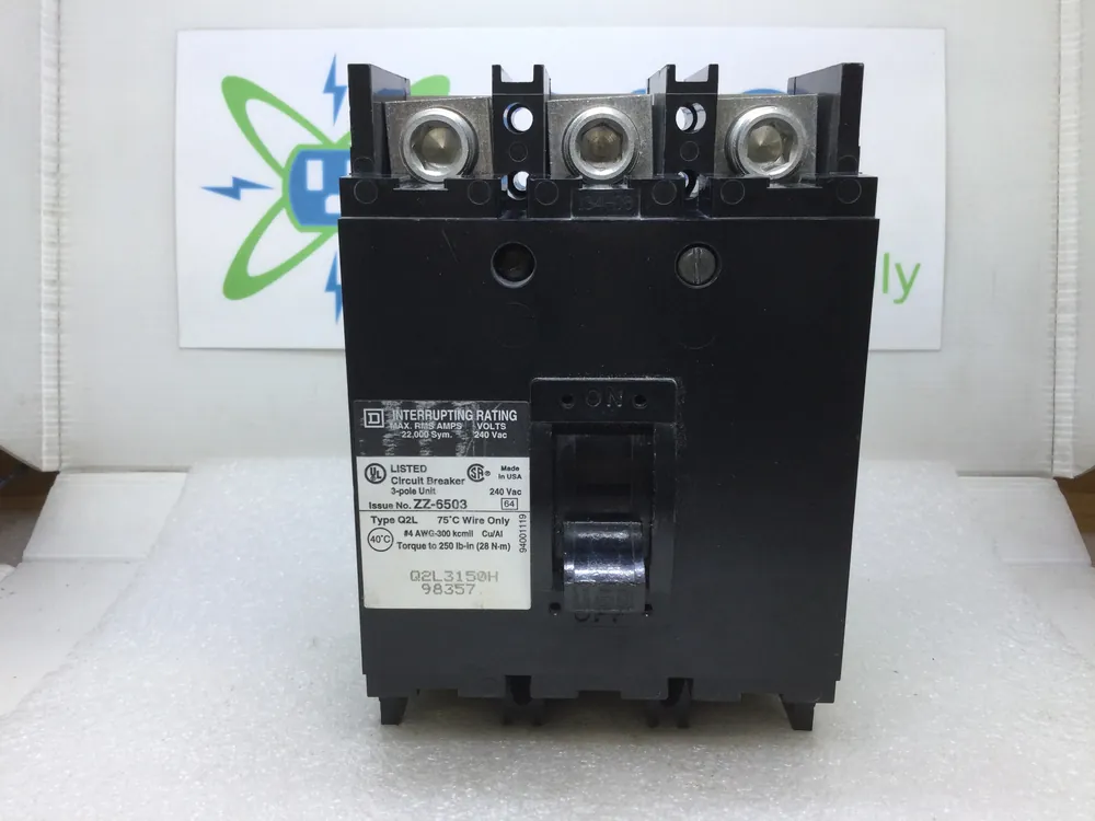 Popular Square D Q2L3150H 3 Pole 150 Amp 240v 22KA Circuit Breaker