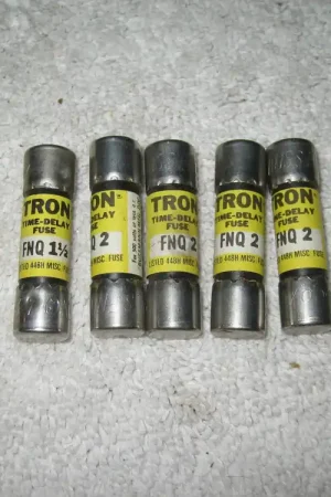 (Lot Of 5) Bussman Fnq (4- Fnq 2 & 1- Fnq 1-1/2) Tron Time Delay Fuse (Fuses) Professional Grade