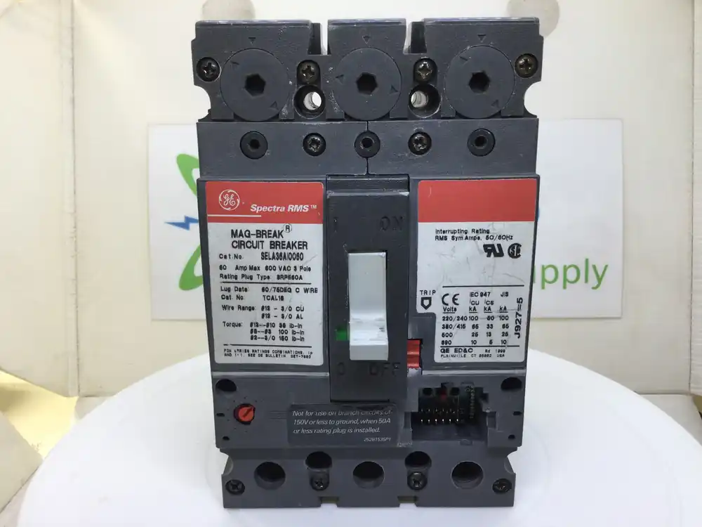 GE General Electric SELA36A10060 60 Amp 3 Pole 600V Mag-Break Circuit Breaker Spectra RMS Series - No Trip Trusted Brand