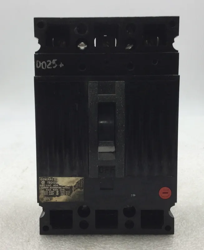 General Electric TED134040 40 Amp 3 Pole 480V Circuit Breaker w/ Adjustable Trip Express Delivery