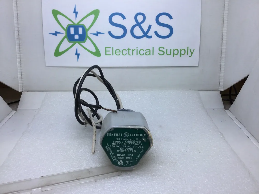 Buy Today General Electric 9L15ECB001 Tranquell Surge Arrestor 650V AC 2-Pole Ground White Lead
