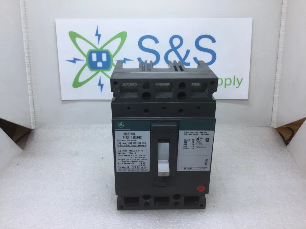 GE General Electric TED136150 Circuit Breaker 3 Pole 150A 600 VAC Type TED with Trip Adjustment Get Yours