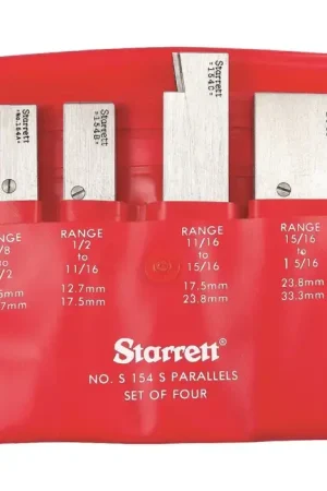 Hot Picks STARRETT S154SZ 3/8" to 1-5/16" Height, 1-3/4" to 3-9/16" Length, 4 No. of Pieces Adjustable Parallels