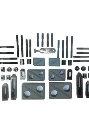 Deal TE-CO 20424 52 Piece Heavy duty (1-1/2" wide blocks) T-Slot Clamping Nuts, Clamps, Blocks Set