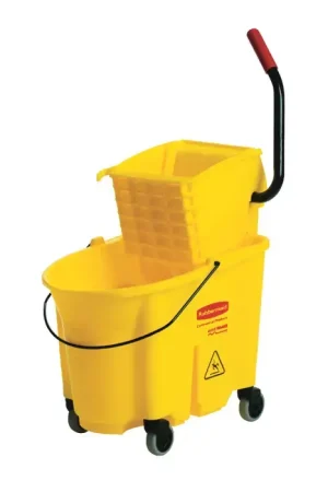 RUBBERMAID 7580-88 35 Quarts Capacity, Wave Brake Wringer Style, Yellow Color Mopping Cart Price Drop
