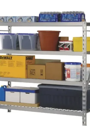 Budget SANDUSKY BW2472W4US Welded Storage Rack Type, 72" Height, Silver Color Heavy Duty Shelving / Rack