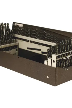 PRECISION TWIST DRILL 099982 1/16" to 1/2" by 64ths, 1 to 60, A to Z 118° Black Oxide High Speed Steel Jobbers Length Drill Set Bargain