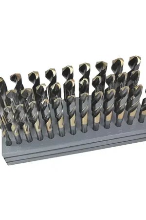Bargain DRILLCO 90596 9/16" to 1" by 16ths 118° Premium Grade High Speed Steel Reduced Shank Drill Set
