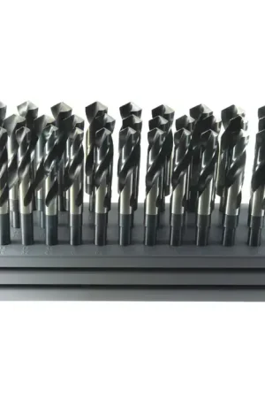 DRILLCO 1000F32 Stand 1/2" to 1" by 64ths W/ Drills 118° High Speed Steel Reduced Shank Drill Set Discount