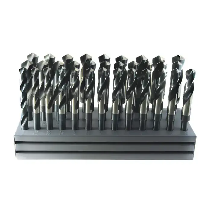 DRILLCO 1000F32 Stand 1/2" to 1" by 64ths W/ Drills 118° High Speed Steel Reduced Shank Drill Set Discount