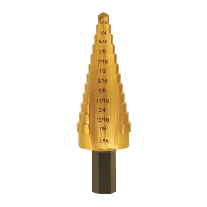 Best Choice UNIBIT 2T 6 Hole Sizes, 3/16" to 1/2" by 1/16ths Hole Diam. Step Drill