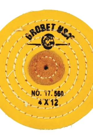 GROBET 17.561 6" Diameter Chemkote Muslin Polishing Wheel - Hard Density, Knife Edge Style Trusted Brand