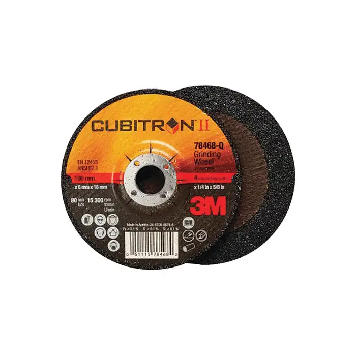 3M 076308643157 7" Diameter Precision Shaped Ceramic Grain Bonded Deburring Cut-Off Wheel - 7/8" Hole Size, 1/4" Wheel Thickness, T27 Depressed Center Grinding Wheel Buy Today