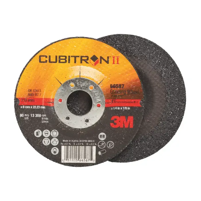 3M 51115665479 7" Diameter Ceramic Bonded Deburring Cut-Off Wheel - 7/8" Hole Size, 1/4" Wheel Thickness, DEPRESSED CENTER WHEEL Special Offer