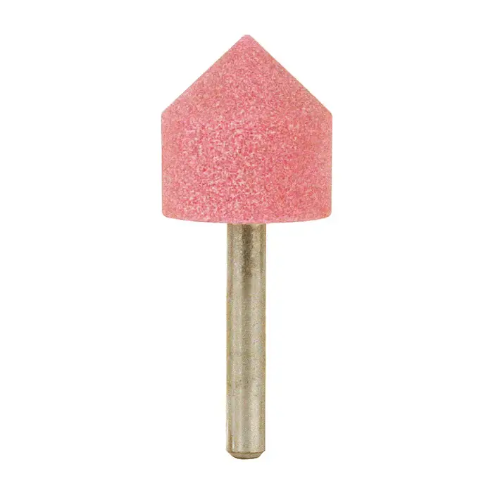 TTC 53-500-013 A Point Shape 1/4" Shank Aluminum Oxide Vitrified Mounted Stone Wheel - A Point Shape Crafted