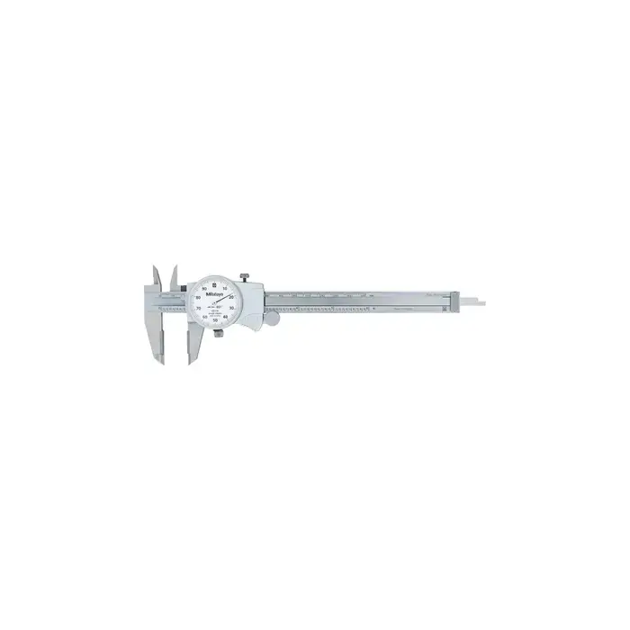 MITUTOYO 505-736 Dial Caliper, 0 - 6" Range, White Face Today Only