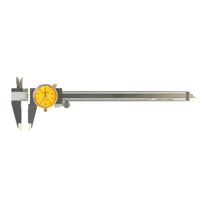 ASIMETO 303-08-1 Dial Caliper, 0 - 8" Range, Yellow Face Seasonal Sale
