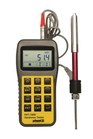 New Arrival PHASE II PHT-1840 Brinell, Rockwell B & C Vickers and Shore Scale, 200-960 HL Range, Gear Teeth Hardness Tester Type Portable Digital Hardness Tester