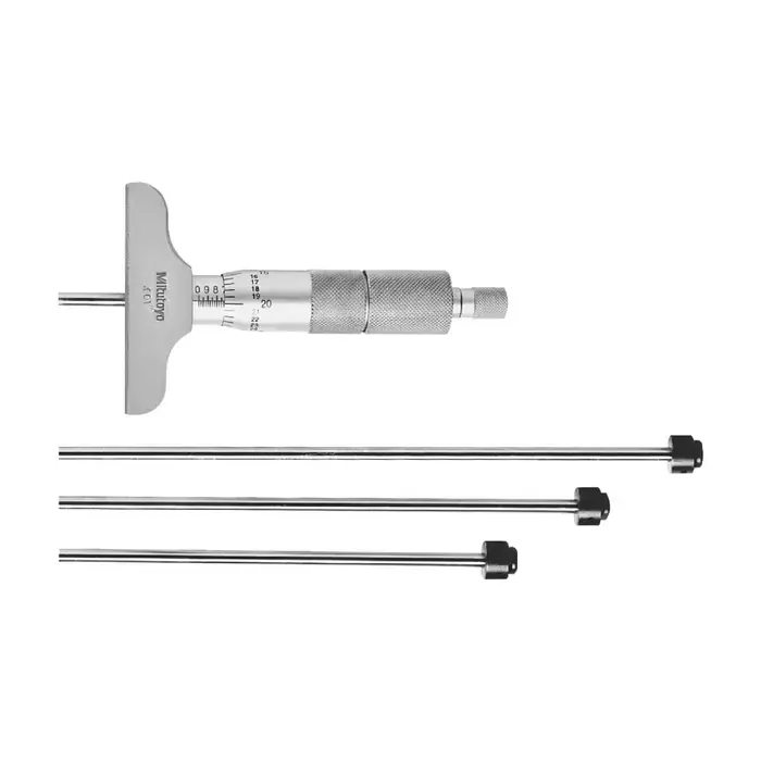 MITUTOYO 129-127 0 - 4" Range, 2.5" Base Length, 4 Rods Mechanical Depth Gage Micrometer Flash Sale