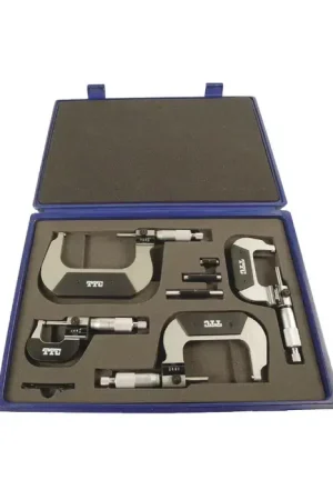 TTC C-193-214 0 - 4" Range, .0001" Graduation, 4 Piece Outside Micrometer Set Direct From Factory