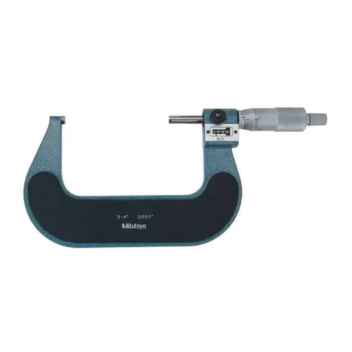 MITUTOYO 193-214 3 - 4" (75 - 100mm) Range, .0001" Graduation Flat End Spindle Outside Micrometer Deal