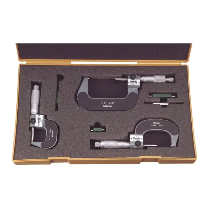 Affordable MITUTOYO 193-923 0 - 3" Range, .0001" Graduation, 3 Piece Outside Micrometer Set