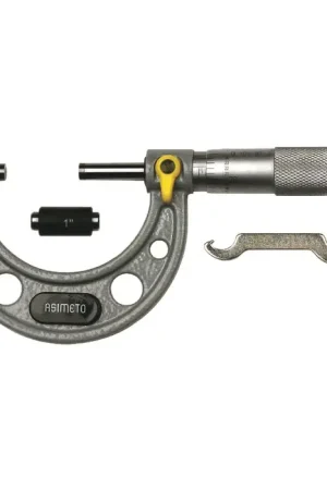 ASIMETO 101-02-3 1 - 2" (25 - 50mm) Range, .0001" Graduation Flat End Spindle Outside Micrometer Free Returns