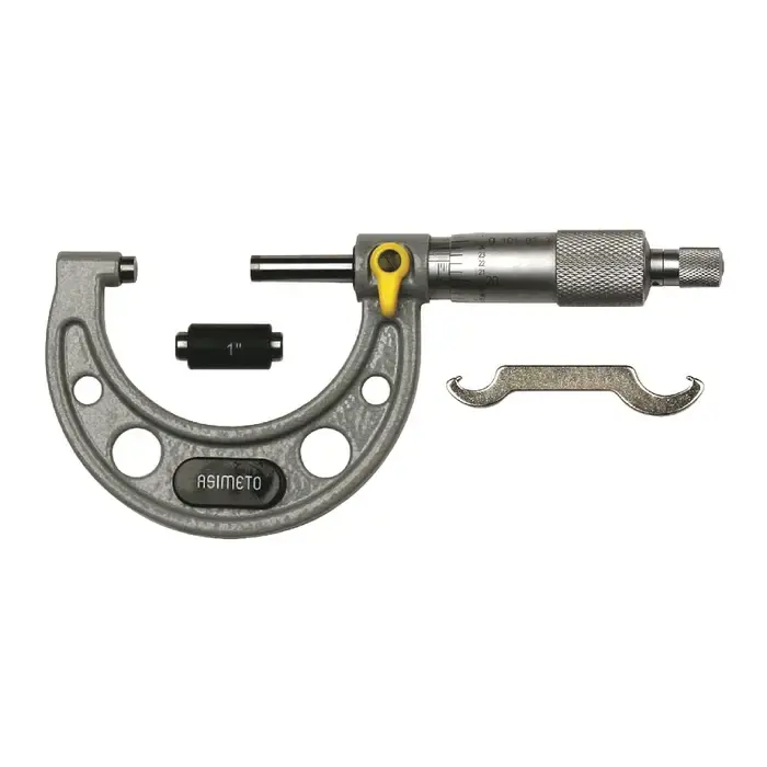 ASIMETO 101-02-3 1 - 2" (25 - 50mm) Range, .0001" Graduation Flat End Spindle Outside Micrometer Free Returns