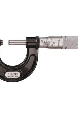 STARRETT T436.1XFL-1 0 - 1" (0 - 25mm) Range, .0001" Graduation Flat End Spindle Outside Micrometer Mega Sale